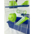 Calypso Large Syrian Hamster Cage With Tubes - Blue & Lime Green