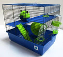 Dexter 2 Tier Large Hamster Cage - Blue & Lime-Package Pets