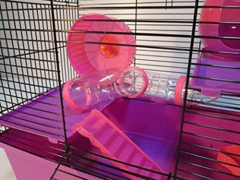 Dexter 2 Tier Large Hamster Cage - Pink & Purple-Package Pets