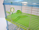 Fantazia 2 Tier Large Glitter Hamster Cage - Blue & Lime-Package Pets