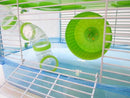 Fantazia 2 Tier Large Glitter Hamster Cage - Blue & Lime-Package Pets