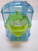 Fantazia 2 Tier Large Glitter Hamster Cage - Blue & Lime-Package Pets