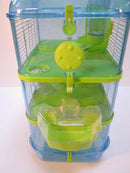 Fantazia 3 Tier Large Glitter Hamster Cage - Blue & Lime-Package Pets