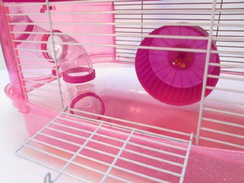 Fantazia 3 Tier Large Glitter Hamster Cage - Pink & Purple-Package Pets