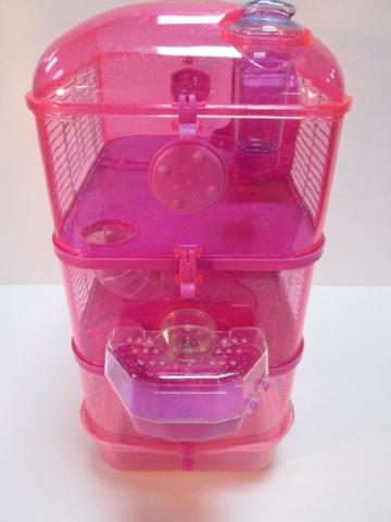 Fantazia 3 Tier Large Glitter Hamster Cage - Pink & Purple-Package Pets