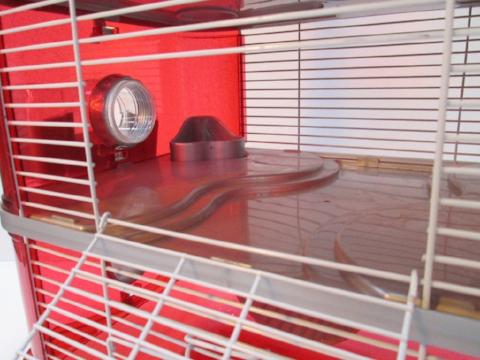 Fantazia 3 Tier Large Glitter Hamster Cage - Red & Silver-Package Pets
