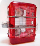 Fantazia 3 Tier Large Glitter Hamster Cage - Red & Silver-Package Pets