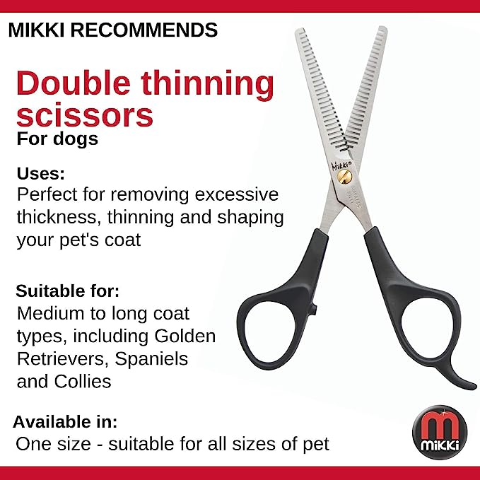 Mikki Classic Double Thinning Scissors for Dogs and Cats