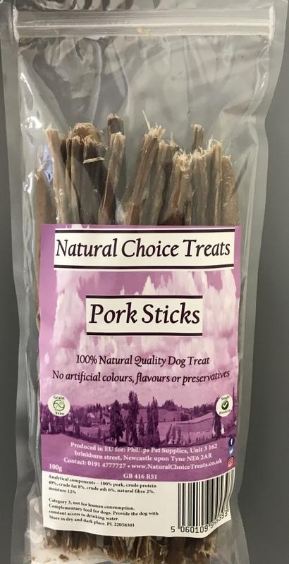 Natural Choice 100% Natural Raw Dog Treat - Pork Sticks-Package Pets