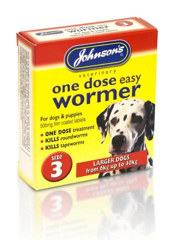 Johnson's Worming Tablets For Large Dogs - Size 3