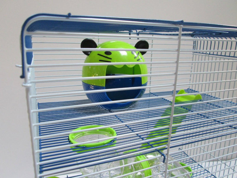 Penthouse 3 Tier Large Hamster Cage - Blue & Lime-Package Pets