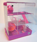 Penthouse 3 Tier Large Hamster Cage - Pink & Purple-Package Pets