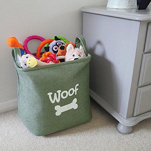 Rosewood Forest Green Canvas Pet Toy Basket-Package Pets
