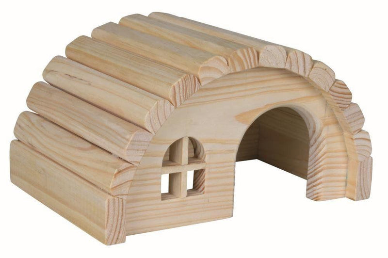 Trixie Natural Wooden Curved Roof Hamster House - 18 cm or 28 cm-Package Pets
