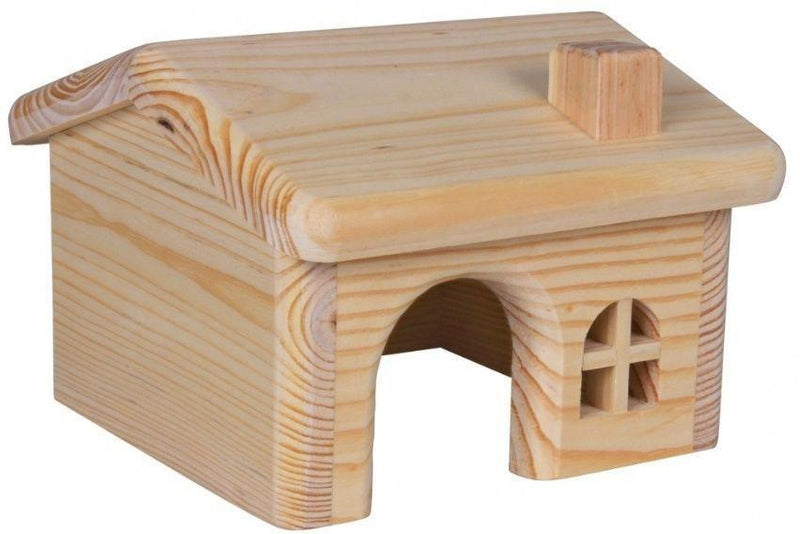 Trixie Natural Wooden Flat Roof Hamster House-Package Pets