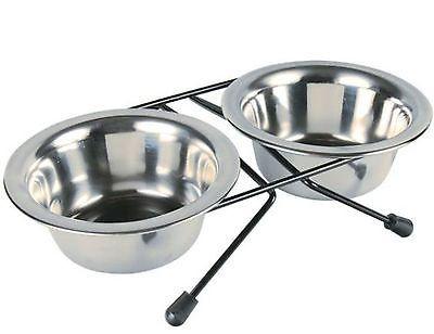 Trixie Raised Stainless Steel Bowl Set With Stand - 2 Sizes-Package Pets