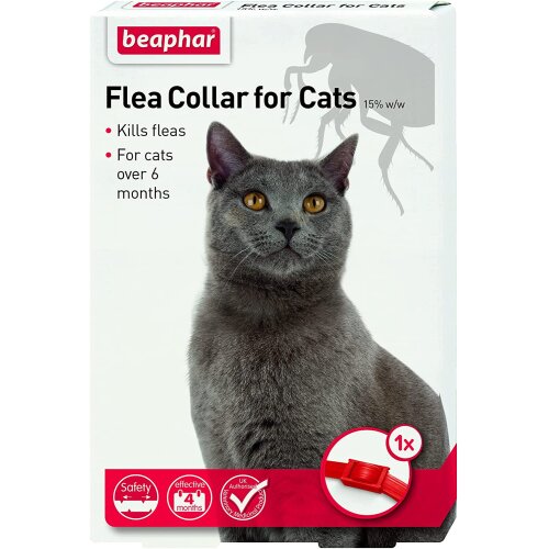 Beaphar Cat Flea Collar With Bell - Waterproof Plastic